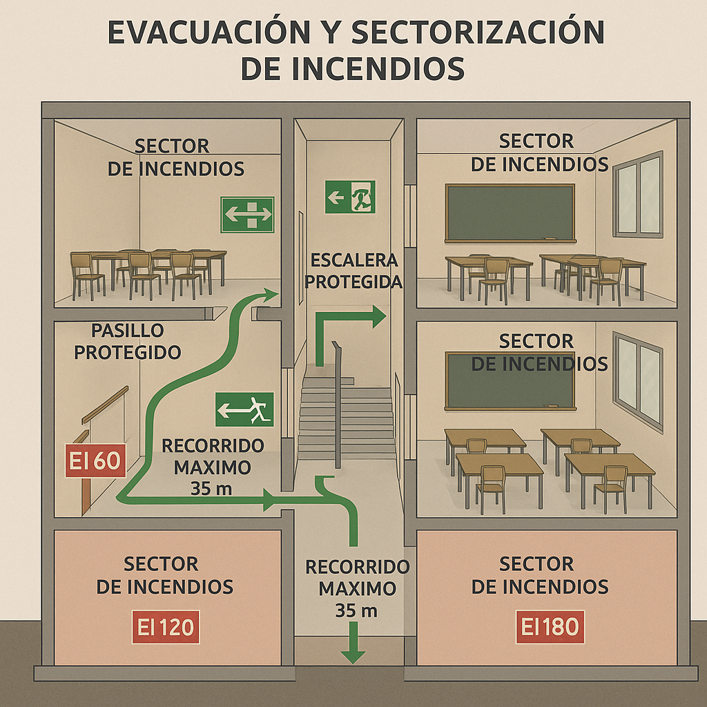 Exigencias del CTE en colegios sobre seguridad y resistencia al fuego