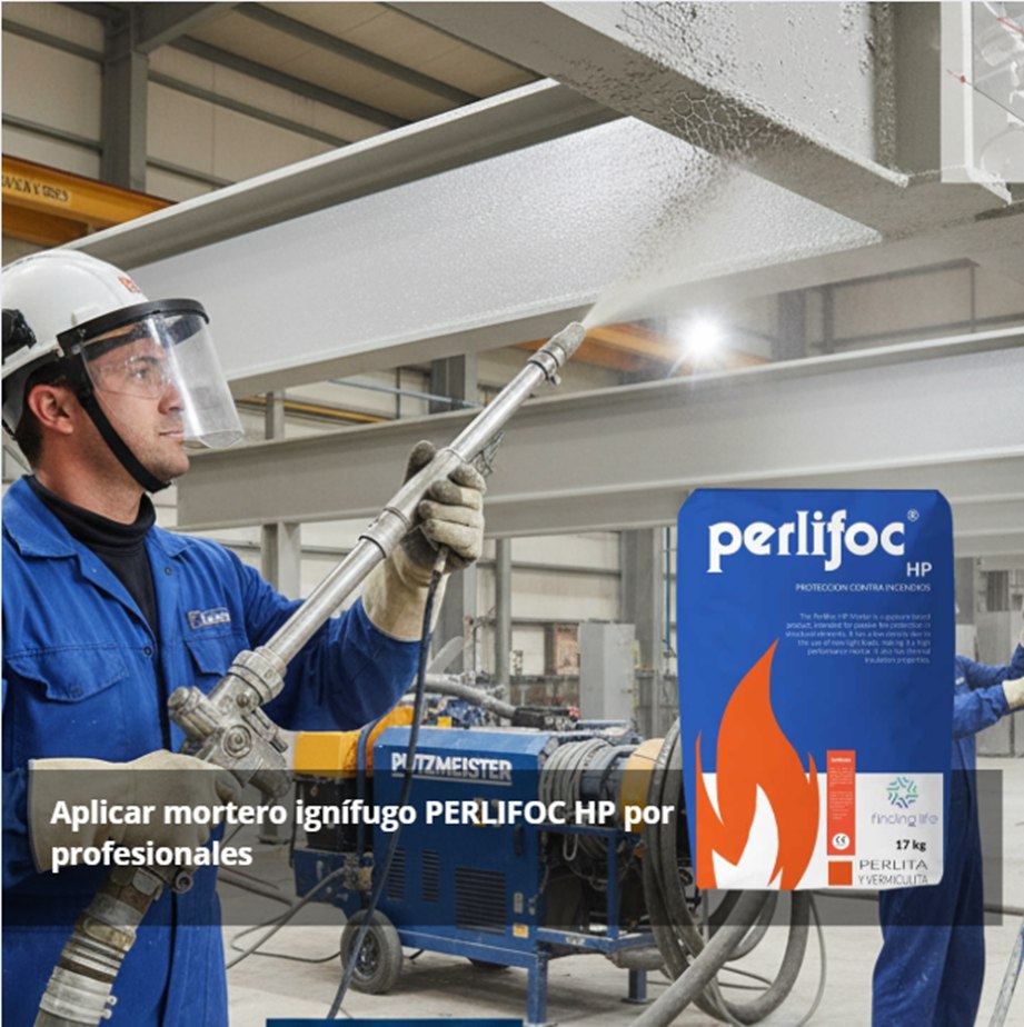 Guía práctica para aplicar mortero ignífugo PERLIFOC HP y por qué contar con profesionales para asegurar la protección estructural