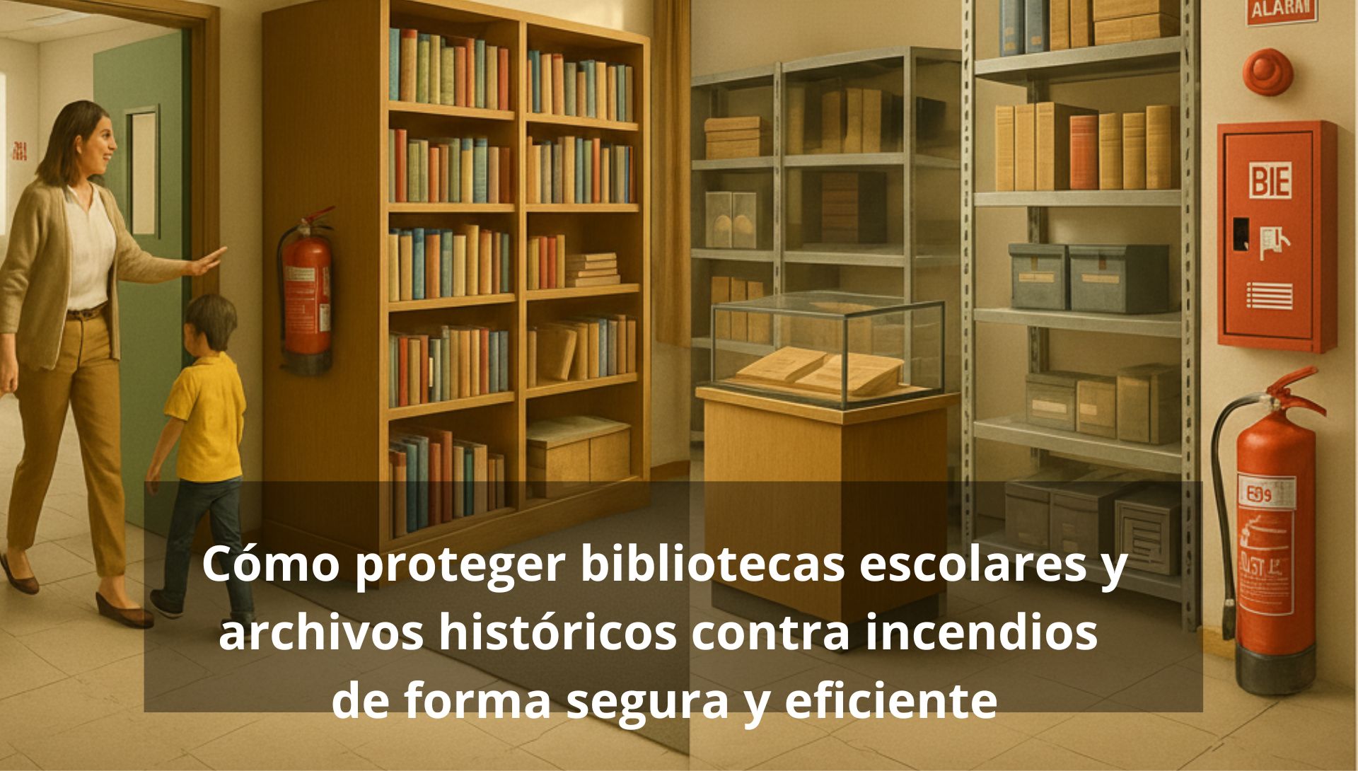 Cómo proteger bibliotecas escolares y archivos históricos contra incendios de forma segura y eficiente