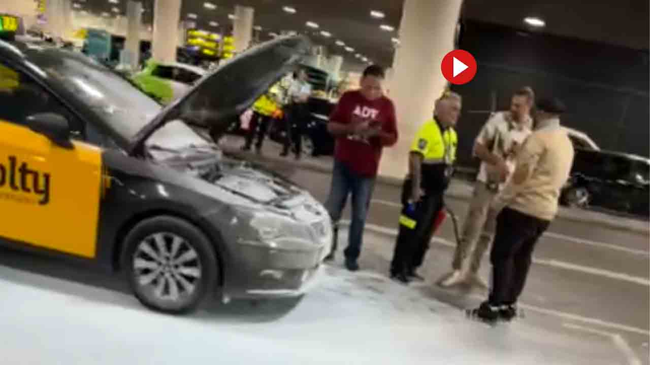 Fallo de extintores en El Prat: alarma y críticas tras el incendio de un taxi